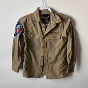 NASA Kids Button Down Shirt - Tan
